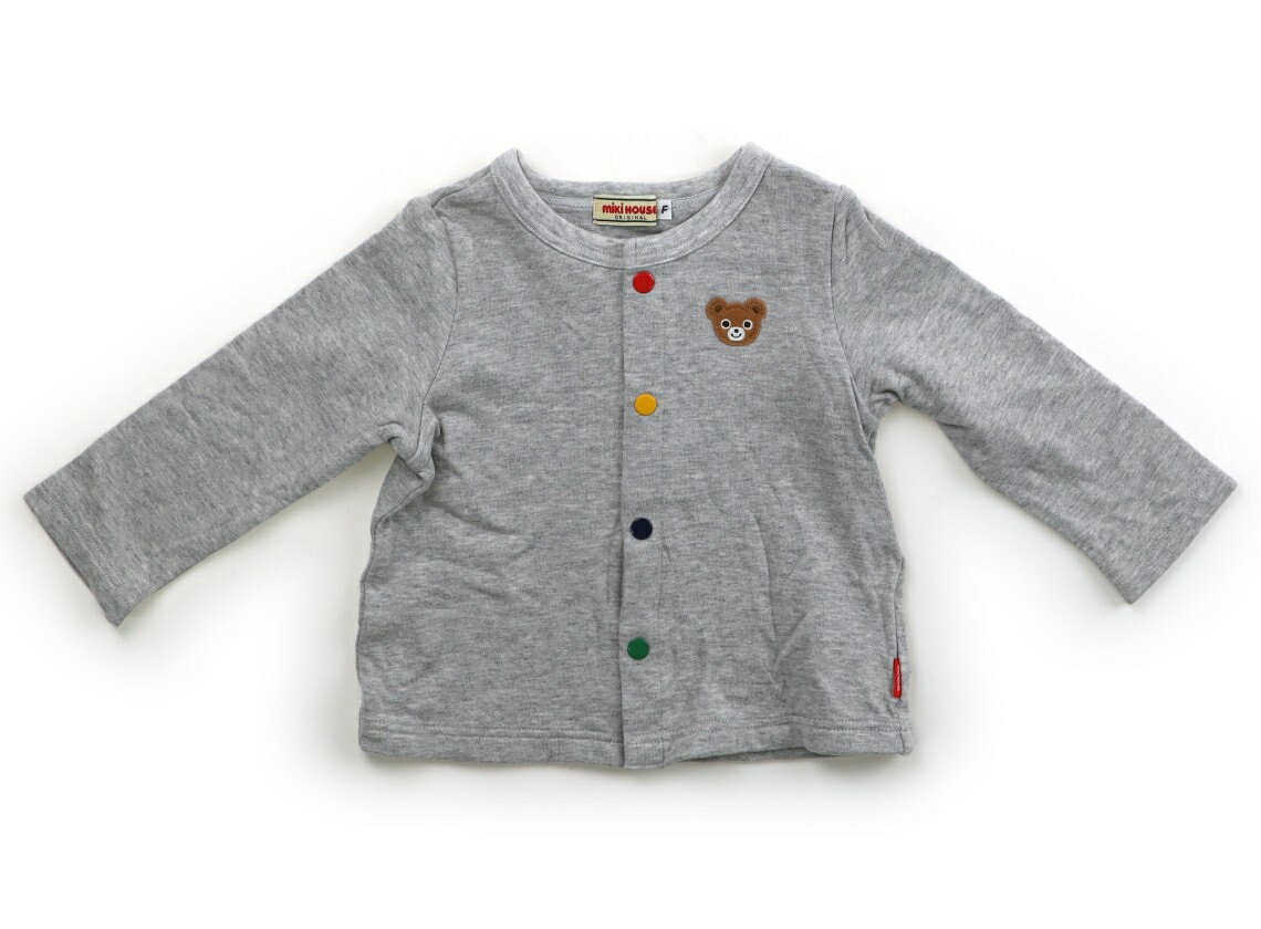 ミキハウス miki HOUSE カーディガン 70 男の子 ライトグレー・くま 子供服 ベビー服 キッズ アウトレット ユーズド 【中古】キッズ・ベビー・マタニティ