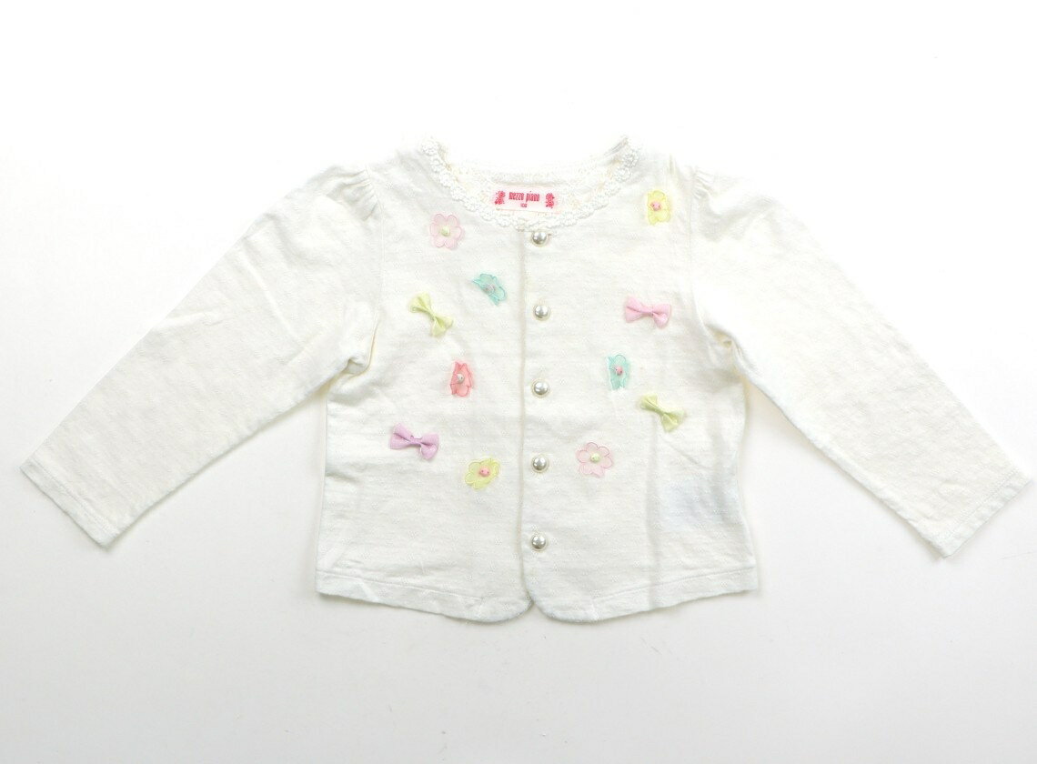 メゾピアノ mezzo piano カーディガン 100 女の子 オフ地・リボン 子供服 ベビー服 キッズ アウトレット ユーズド 【中古】キッズ・ベビー・マタニティ
