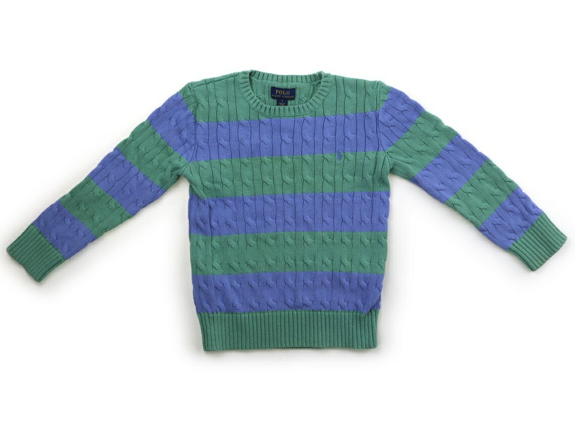 ポロラルフローレン POLO RALPH LAUREN ニット・セーター 130 男の子 ライトグリーン・ブルー・ボーダー 子供服 ベビー服 キッズ アウトレット ユーズド 【中古】キッズ・ベビー・マタニティ