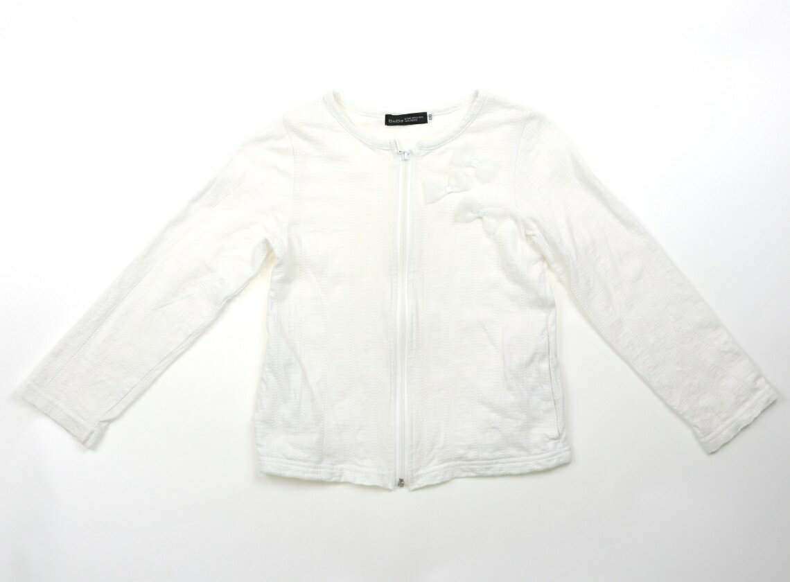 べべ BeBe カーディガン 120 女の子 ホワイト、リボン 子供服 ベビー服 キッズ アウトレット ユーズド 【中古】キッズ・ベビー・マタニティ