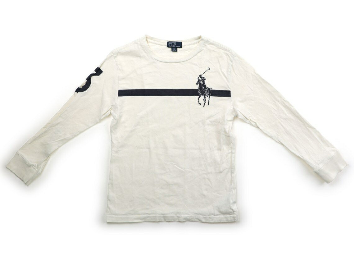 ポロラルフローレン POLO RALPH LAUREN Tシャツ・カットソー 140 男の子 オフホワイト・ネイビー 子供服 ベビー服 キッズ アウトレット ユーズド 【中古】キッズ・ベビー・マタニティ
