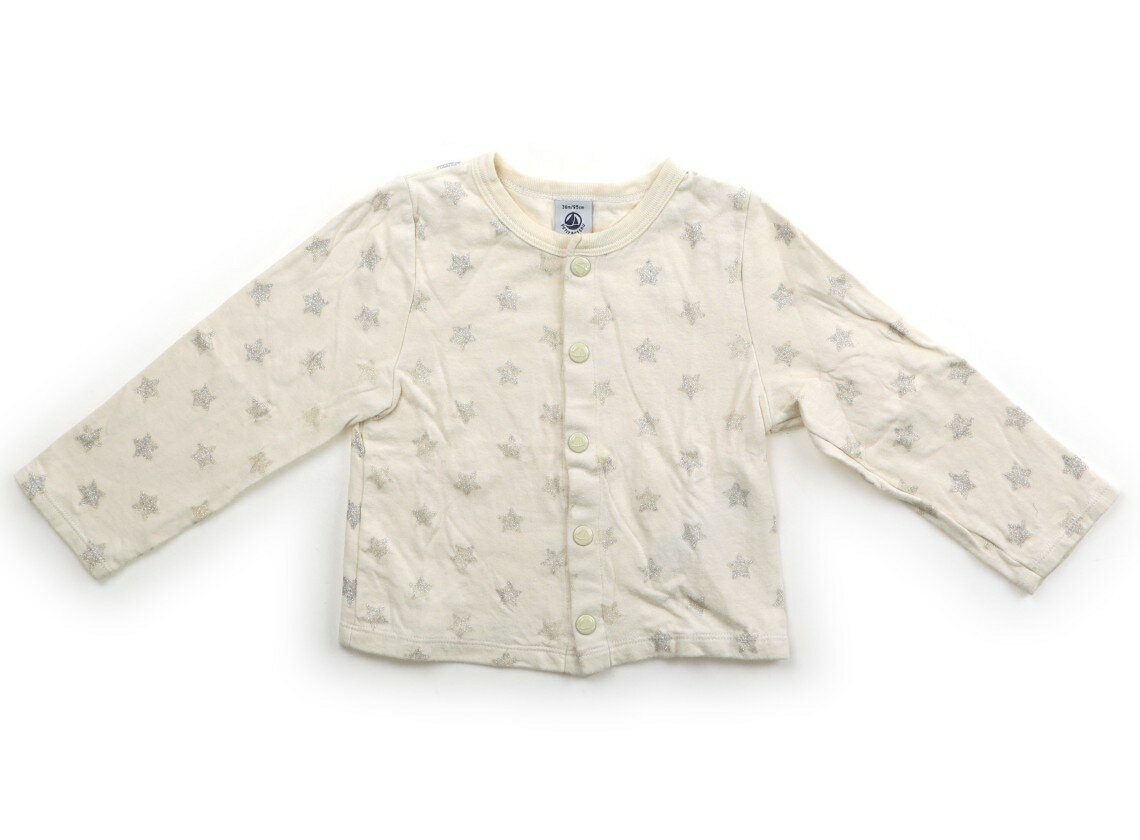 Rakuten - プチバトー PETIT BATEAU カーディガン 95 女の子 ベージュ・ラメ星柄 子供服 ベビー服 キッズ アウトレット ユーズド 【中古】キッズ・ベビー・マタニティ