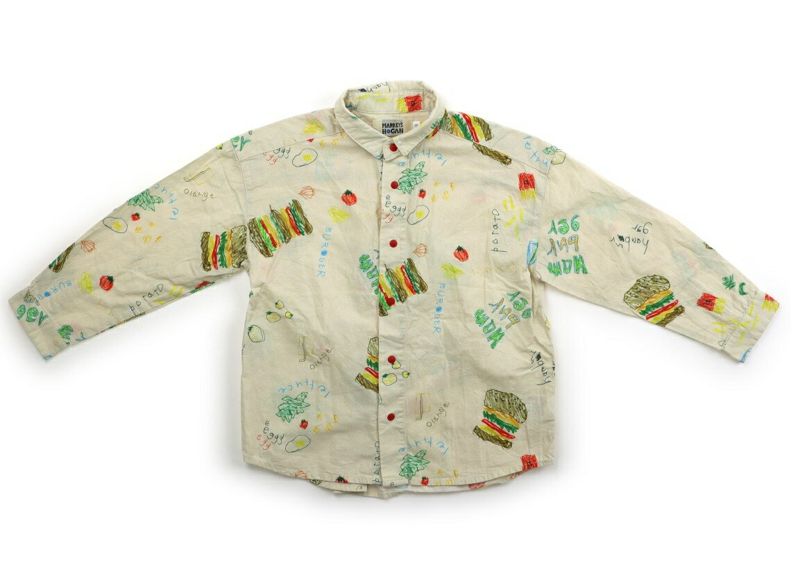 マーキーズ Markey's シャツ・ブラウス 110 男の子 クリーム・バーガー柄 子供服 ベビー服 キッズ アウ..