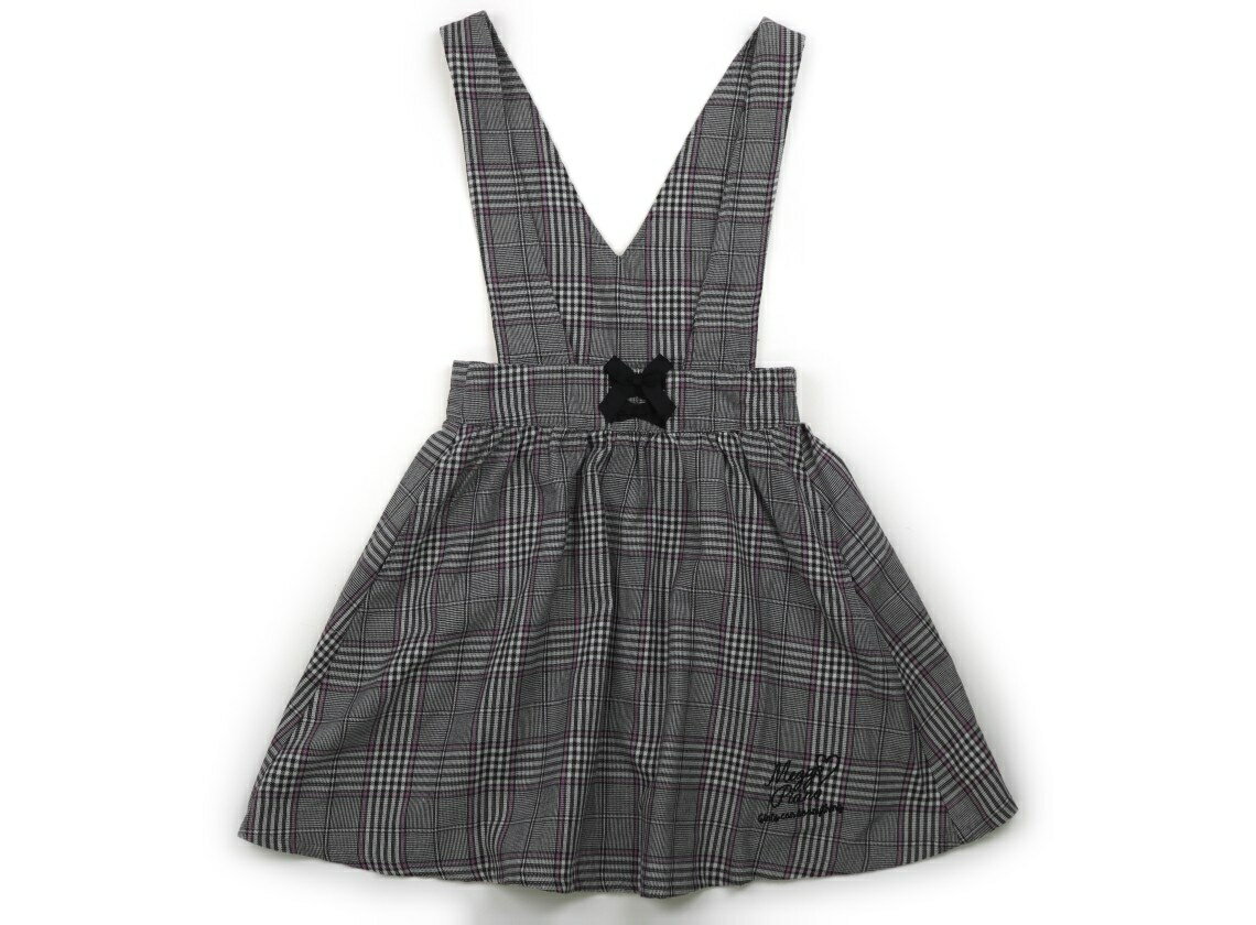 メゾピアノ mezzo piano ジャンパースカート 140 女の子 グレー・ホワイト・ピンク・チェック 子供服 ベビー服 キッズ アウトレット ユーズド 【中古】キッズ・ベビー・マタニティ