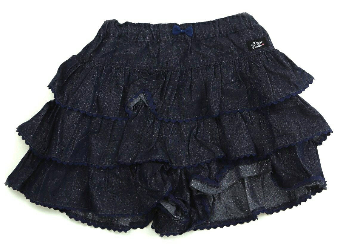 メゾピアノ mezzo piano キュロット 130 女の子 ネイビー・シルバー 子供服 ベビー服 キッズ アウトレ..