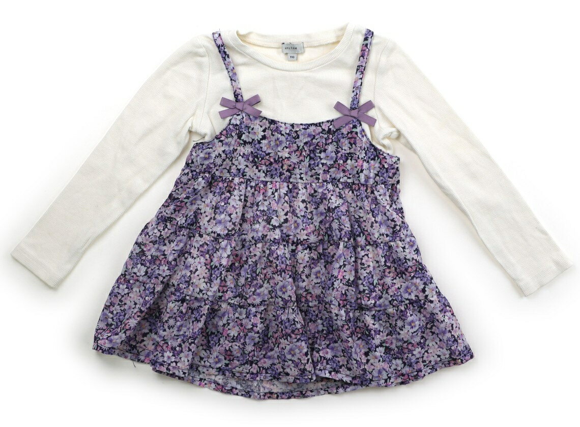 エニィファム anyFAM トレーナー・プルオーバー 110 女の子 オフホワイト、花柄 子供服 ベビー服 キッズ アウトレット ユーズド 【中古】キッズ・ベビー・マタニティ