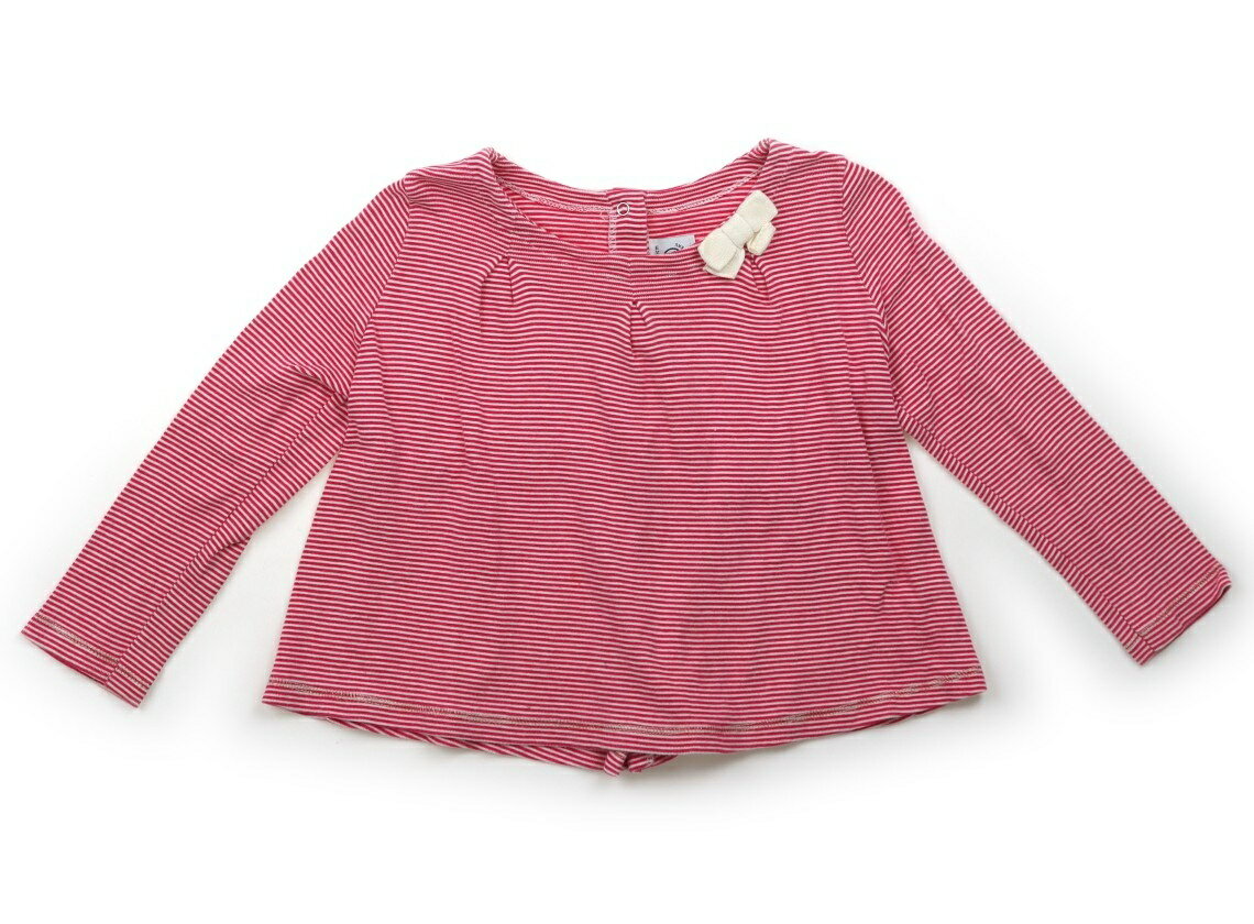 プチバトー PETIT BATEAU チュニック 95 女の子 フューシャピンク、白、ボーダー 子供服 ベビー服 キッズ アウトレット ユーズド 【中古】キッズ・ベビー・マタニティ