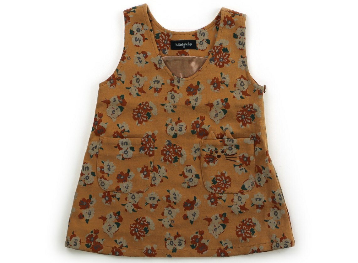 クレードスコープ kladskap ジャンパースカート 90 女の子 オレンジ・キツネ・花柄 子供服 ベビー服 キ..