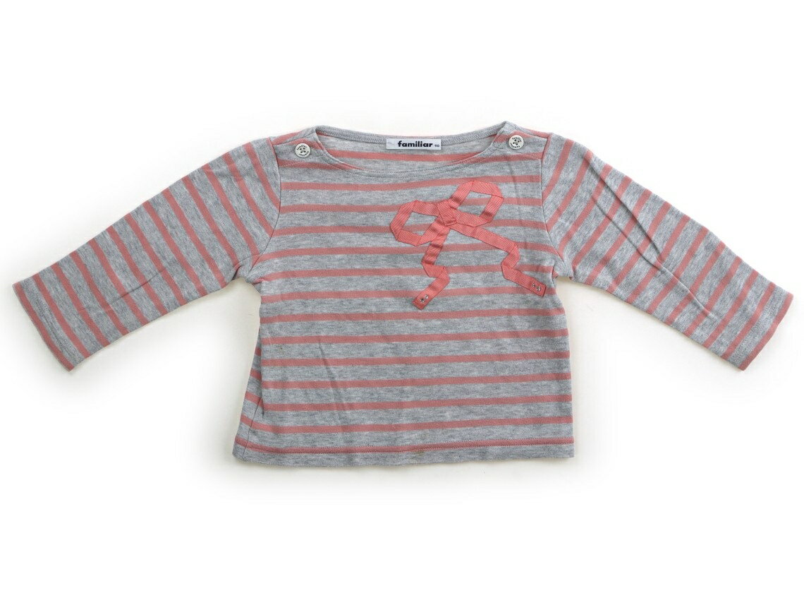 　ブランド 　familiar(ファミリア) 　カテゴリー 　Tシャツ・カットソー 　サイズ 　90サイズ 　色 　杢グレー・パステルピンクボーダー 　状態 　★★★ 　記名 　なし 　ジャンル 　Girl 天竺カットソー。ラインストーン装...