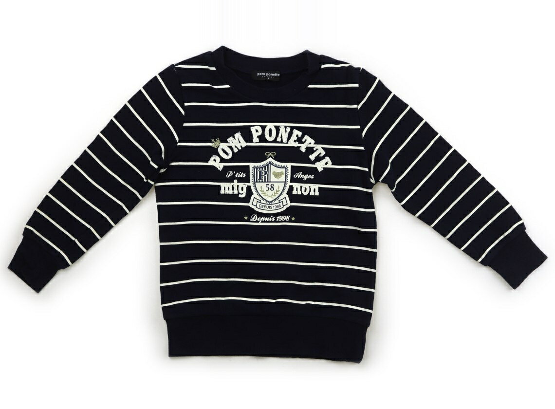 Other - ポンポネット pom ponette トレーナー・プルオーバー 140 女の子 紺、ボーダー柄 子供服 ベビー服 キッズ アウトレット ユーズド 【中古】キッズ・ベビー・マタニティ