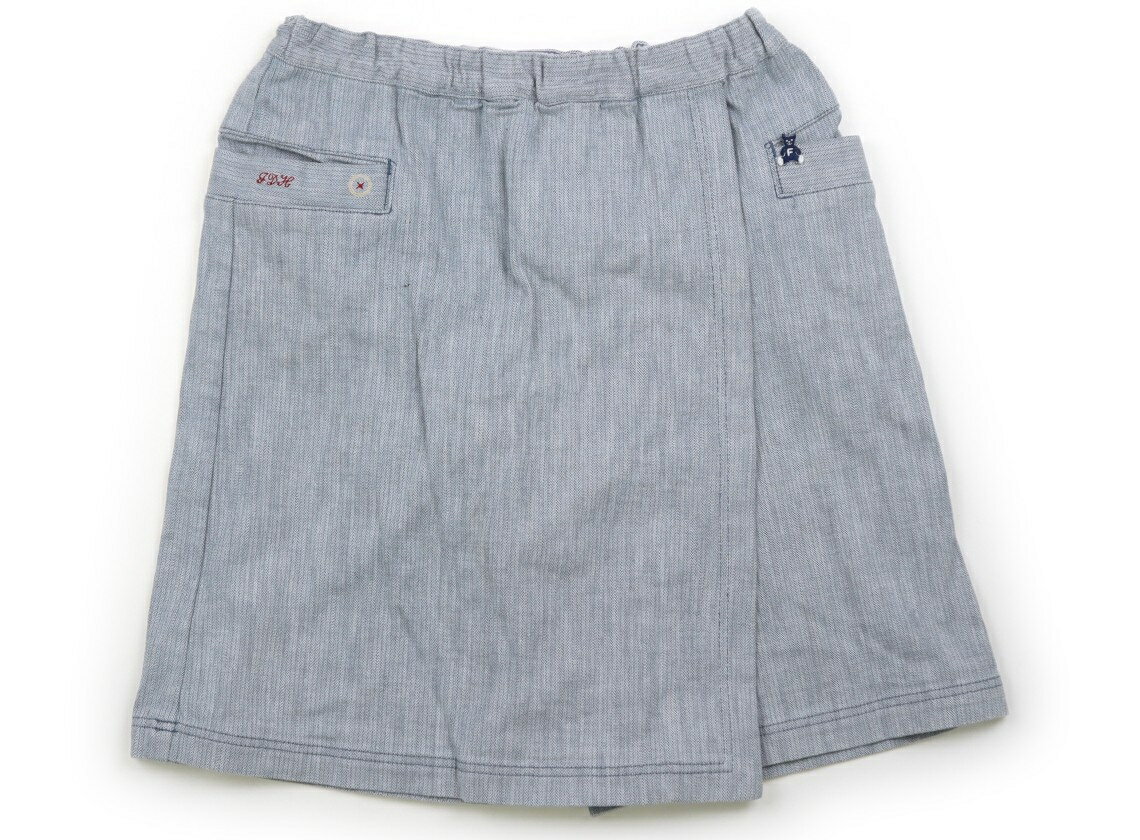 ファミリア familiar キュロット 130 女の子 ブルーグレー・ヘリンボーン・クマ 子供服 ベビー服 キッ..