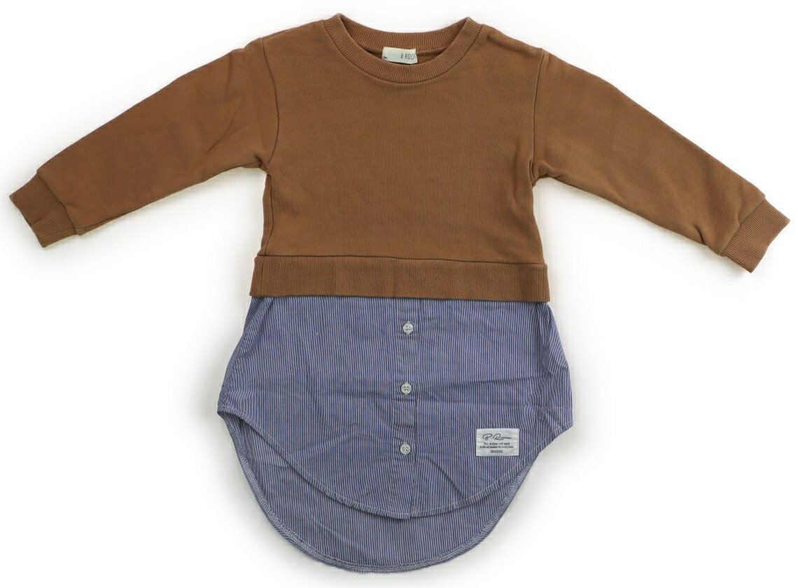 ビールーム b.ROOM チュニック 100 女の子 ブラウン・ブルーストライプ 子供服 ベビー服 キッズ アウトレット ユーズド 【中古】キッズ・ベビー・マタニティ