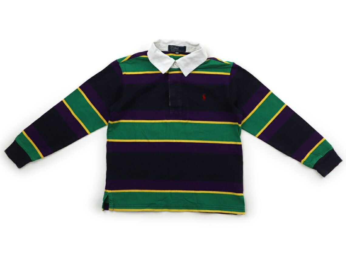 ポロラルフローレン POLO RALPH LAUREN Tシャツ・カットソー 120 男の子 ネイビー・パープル・グリーン・イエローボーダー 子供服 ベビー服 キッズ アウトレット ユーズド 【中古】キッズ・ベビー・マタニティ