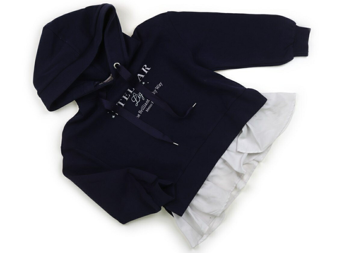 メゾピアノ mezzo piano パーカー 140 女の子 ネイビー・英字 子供服 ベビー服 キッズ アウトレット ユーズド 【中古】キッズ・ベビー・マタニティ