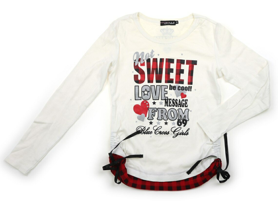 ブルークロス BLUE CROSS Tシャツ・カットソー 150 女の子 ホワイト・英字 子供服 ベビー服 キッズ アウトレット ユーズド 【中古】キッズ・ベビー・マタニティ