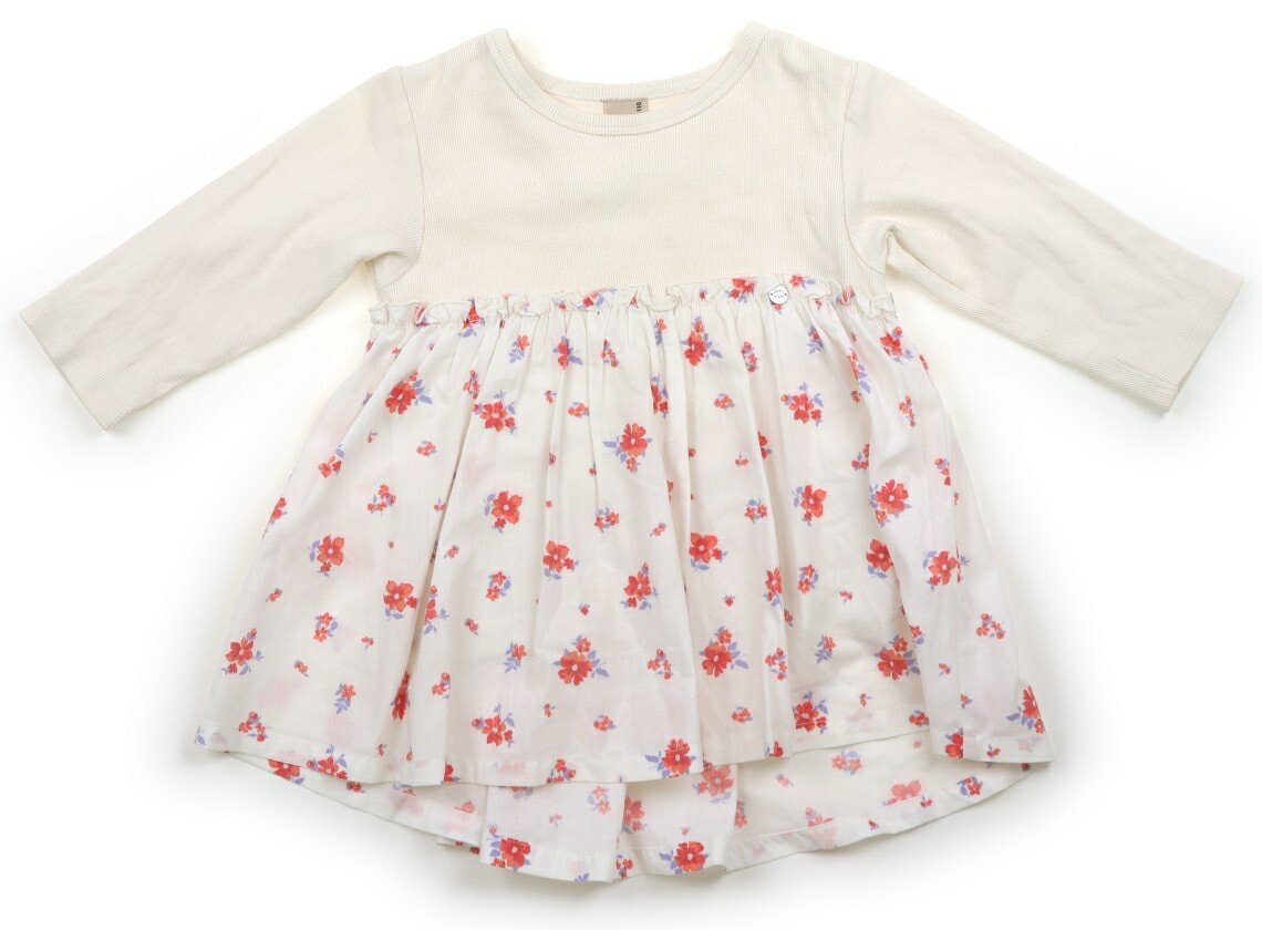 プティマイン petit main Tシャツ・カットソー 110 女の子 アイボリー、ピンク花柄 子供服 ベビー服 キ..