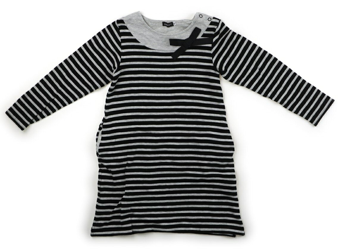 べべ BeBe ワンピース 130 女の子 グレー・ブラック 子供服 ベビー服 キッズ アウトレット ユーズド 【中古】キッズ・ベビー・マタニティ