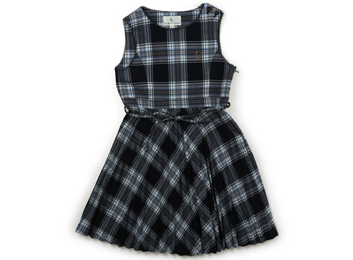 組曲 Kumikyoku ワンピース 120 女の子 紺・白・ブルー・チェック柄 子供服 ベビー服 キッズ アウトレット ユーズド 【中古】キッズ・ベビー・マタニティ