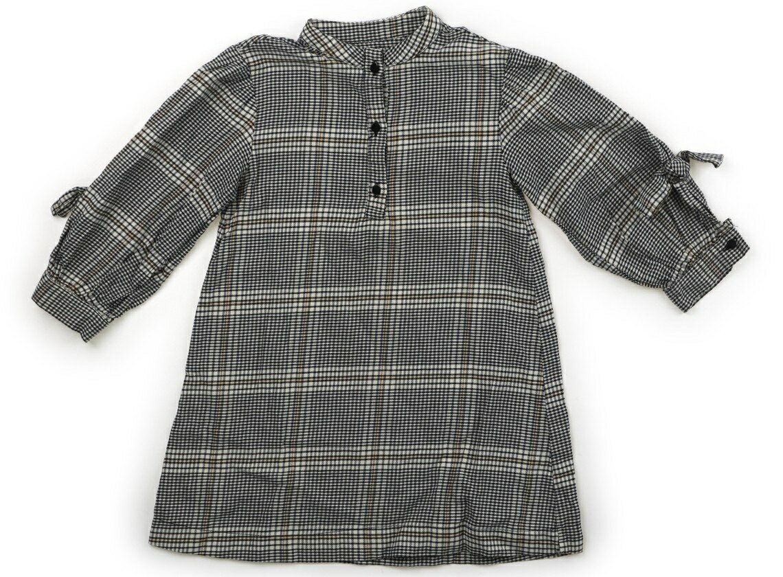 Dresses - ザラ ZARA ワンピース 110 女の子 生成り地・ブラックチェック 子供服 ベビー服 キッズ アウトレット ユーズド 【中古】キッズ・ベビー・マタニティ