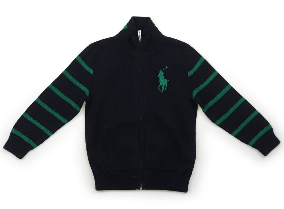 ポロラルフローレン POLO RALPH LAUREN カーディガン 100 女の子 ネイビー・グリーンボーダー 子供服 ベビー服 キッズ アウトレット ユーズド 【中古】キッズ・ベビー・マタニティ