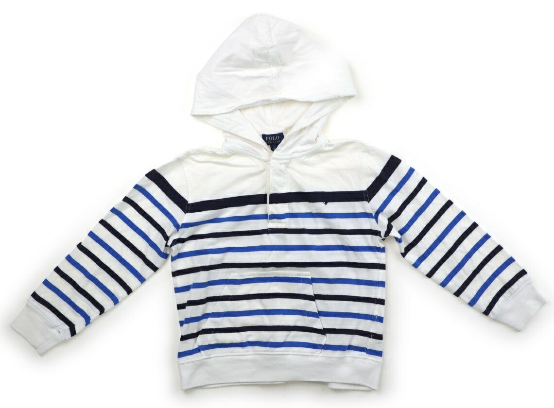 ポロラルフローレン POLO RALPH LAUREN パーカー 130 男の子 白、紺、青、ボーダー 子供服 ベビー服 キッズ アウトレット ユーズド 【中古】キッズ・ベビー・マタニティ