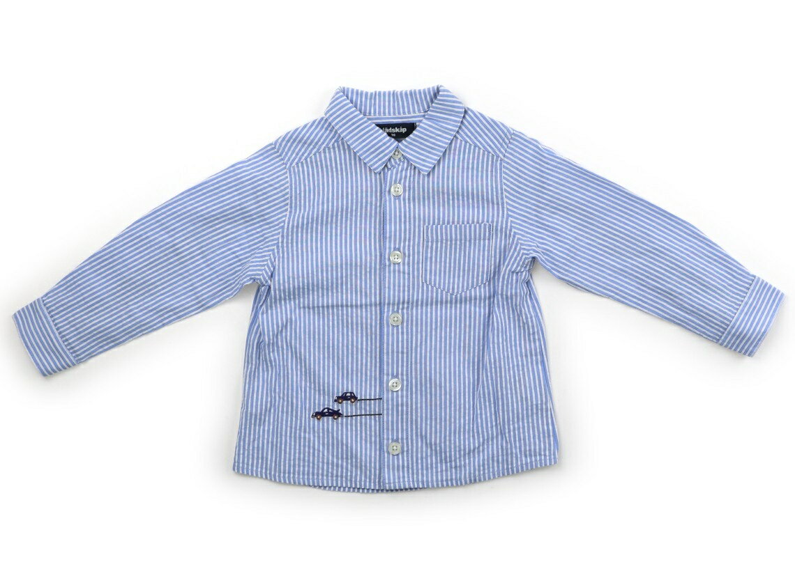 クレードスコープ kladskap シャツ・ブラウス 100 男の子 ブルーストライプ・ネイビー 子供服 ベビー服..
