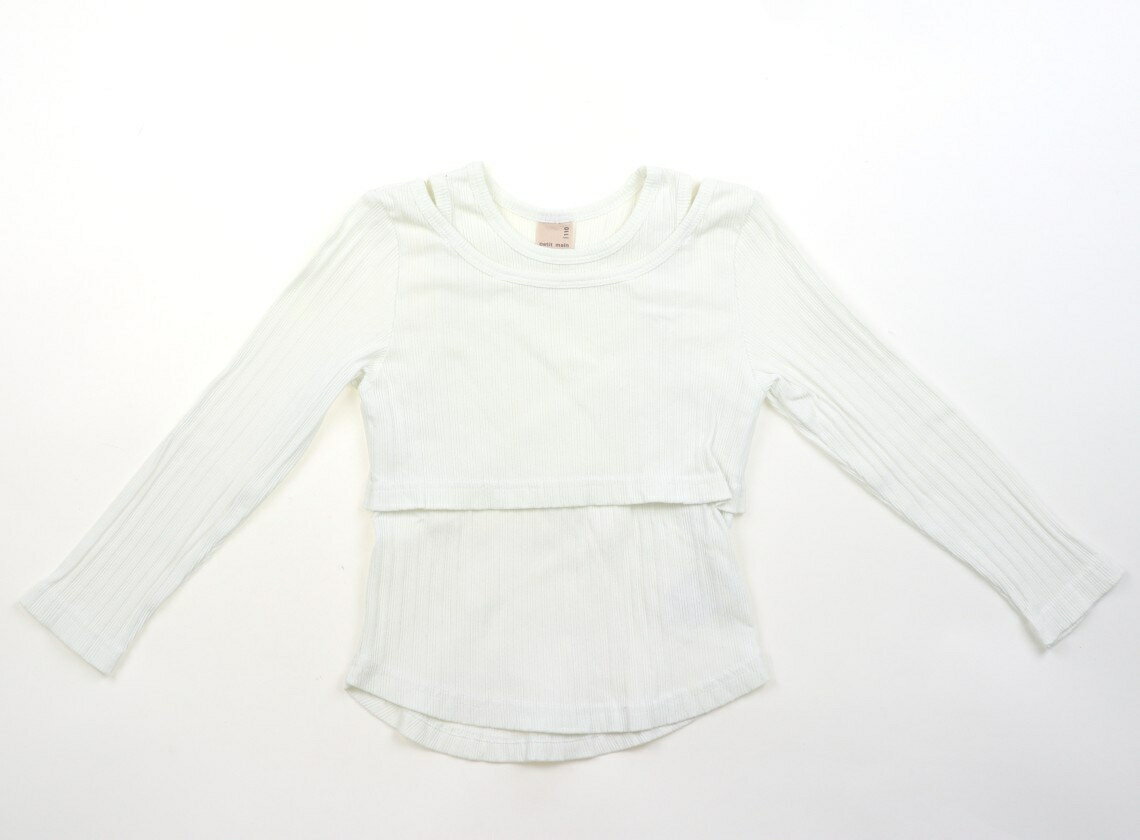 Rakuten - プティマイン petit main Tシャツ・カットソー 110 女の子 アイボリー 子供服 ベビー服 キッズ アウトレット ユーズド 【中古】キッズ・ベビー・マタニティ