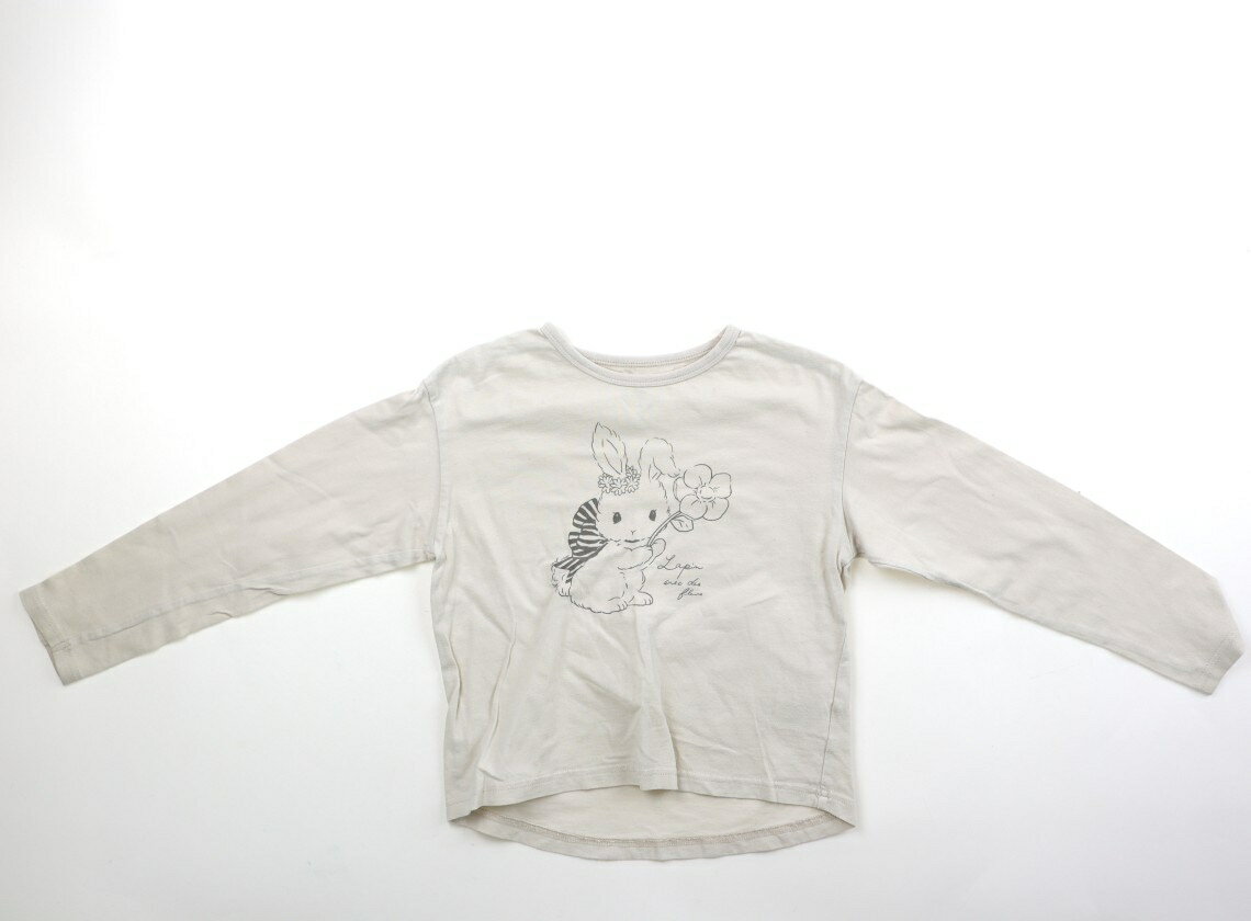 エニィファム anyFAM Tシャツ・カットソー 130 女の子 アイボリー、ウサギ 子供服 ベビー服 キッズ アウトレット ユーズド 【中古】キッズ・ベビー・マタニティ