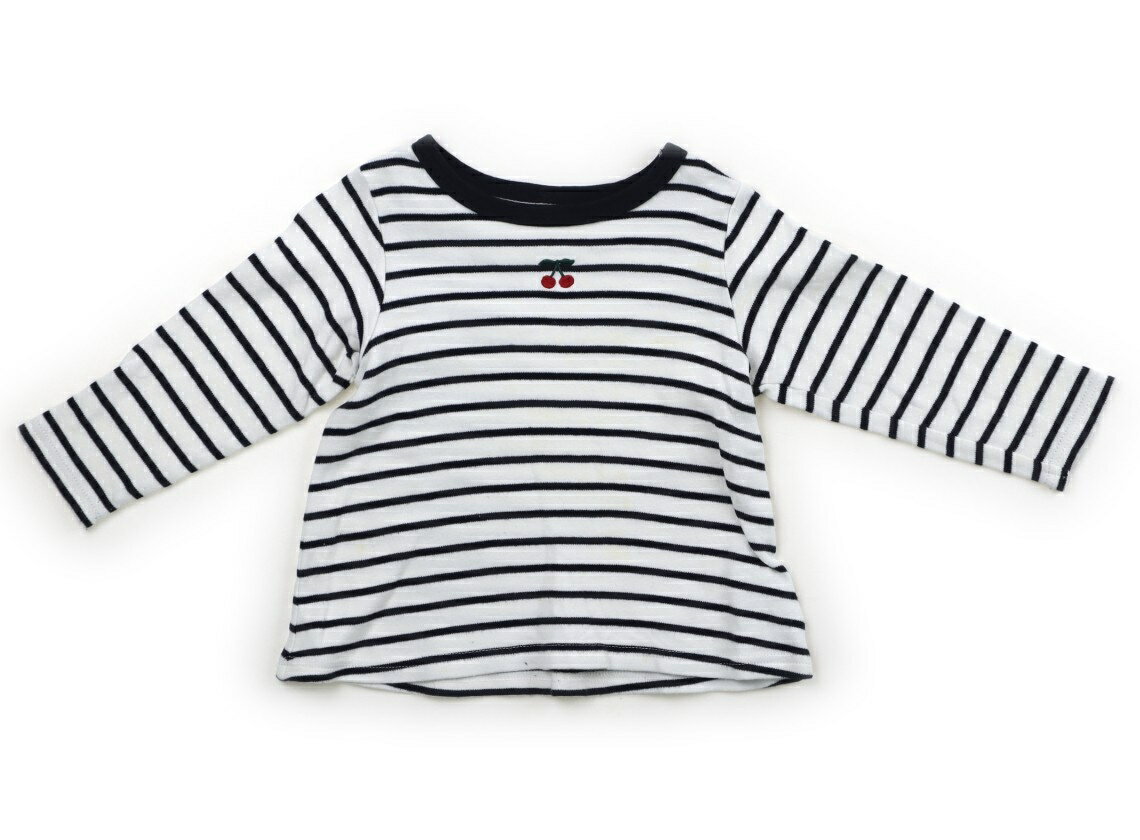 乐天商城 - プティマイン petit main Tシャツ・カットソー 100 女の子 白、ネイビー 子供服 ベビー服 キッズ アウトレット ユーズド 【中古】キッズ・ベビー・マタニティ