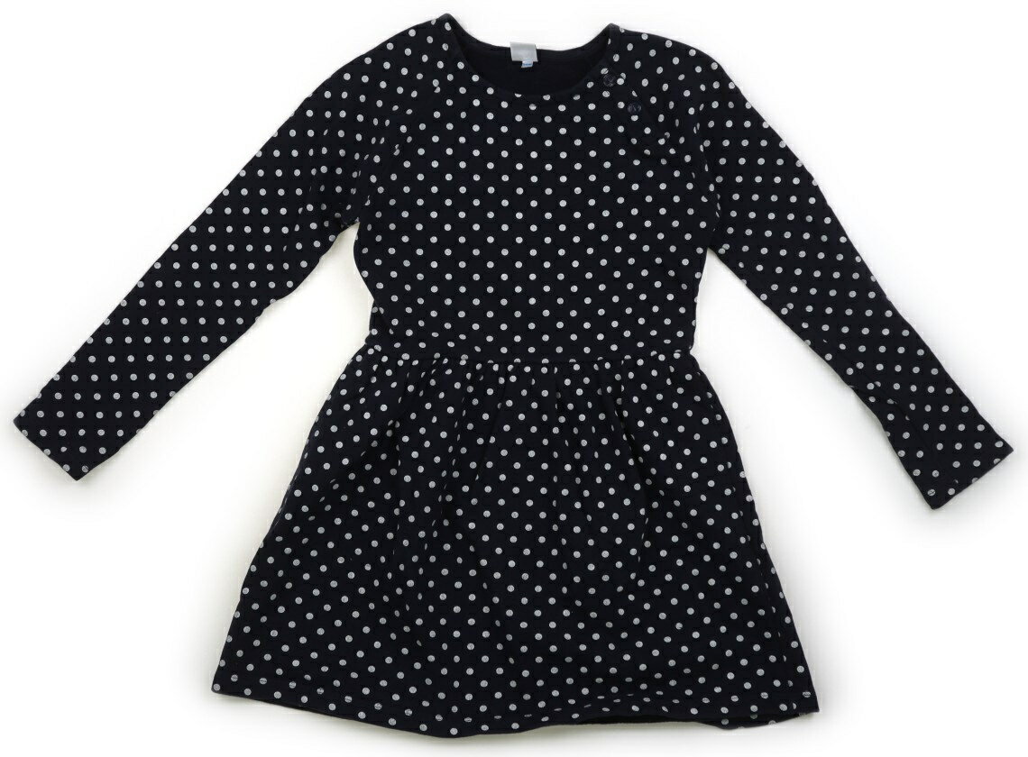 プチバトー PETIT BATEAU ワンピース 140 女の子 ネイビー・ドット柄 子供服 ベビー服 キッズ アウトレット ユーズド 【中古】キッズ・ベビー・マタニティ