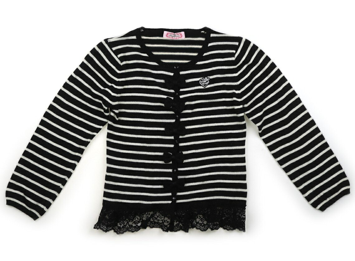 メゾピアノ mezzo piano カーディガン 130 女の子 黒、白 子供服 ベビー服 キッズ アウトレット ユーズド 【中古】キッズ・ベビー・マタニティ