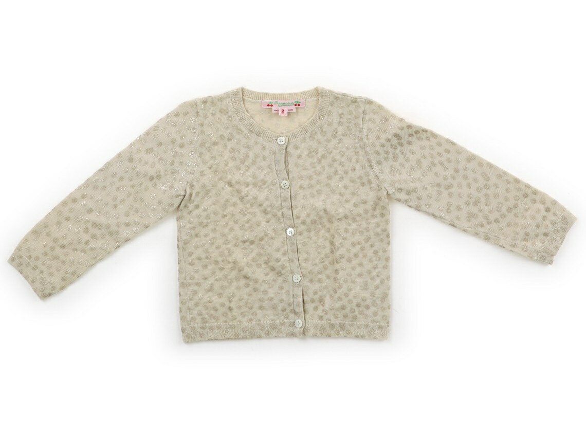 Cardigans - ボンポワン bonpoint カーディガン 80 女の子 ゴールド、ライトベージュ 子供服 ベビー服 キッズ アウトレット ユーズド 【中古】キッズ・ベビー・マタニティ