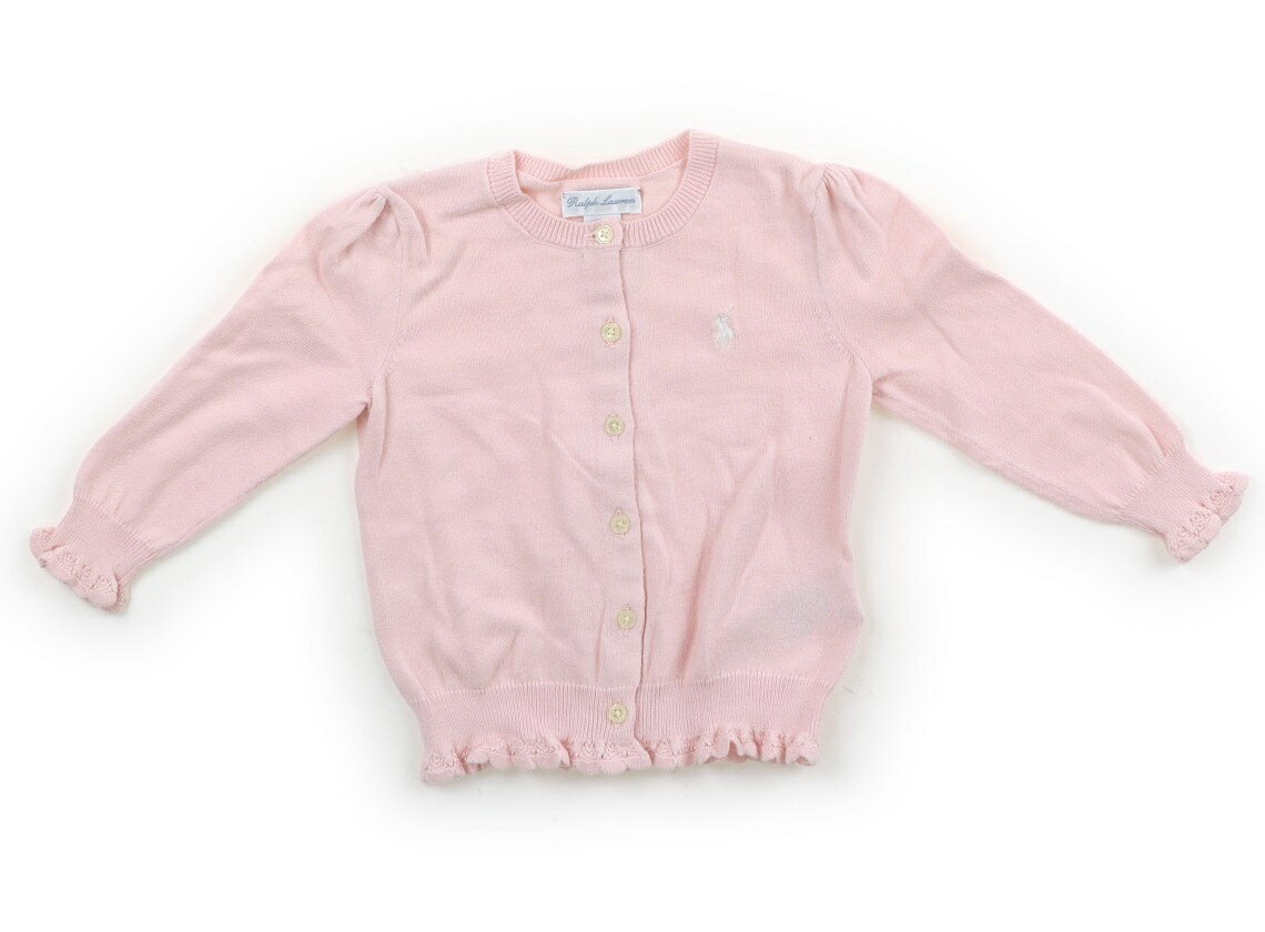 　ブランド 　Ralph Lauren(ラルフローレン) 　カテゴリー 　カーディガン 　サイズ 　80サイズ 　色 　パステルピンク 　状態 　★★★ 　記名 　なし 　ジャンル 　Girl 実際のサイズ表記は12M。やや薄手のコットンニット。全体に薄っすら毛玉、胸に小さな汚れが見受けられます。 ＊【状態】【サイズ】に関しての詳しい説明はこちら