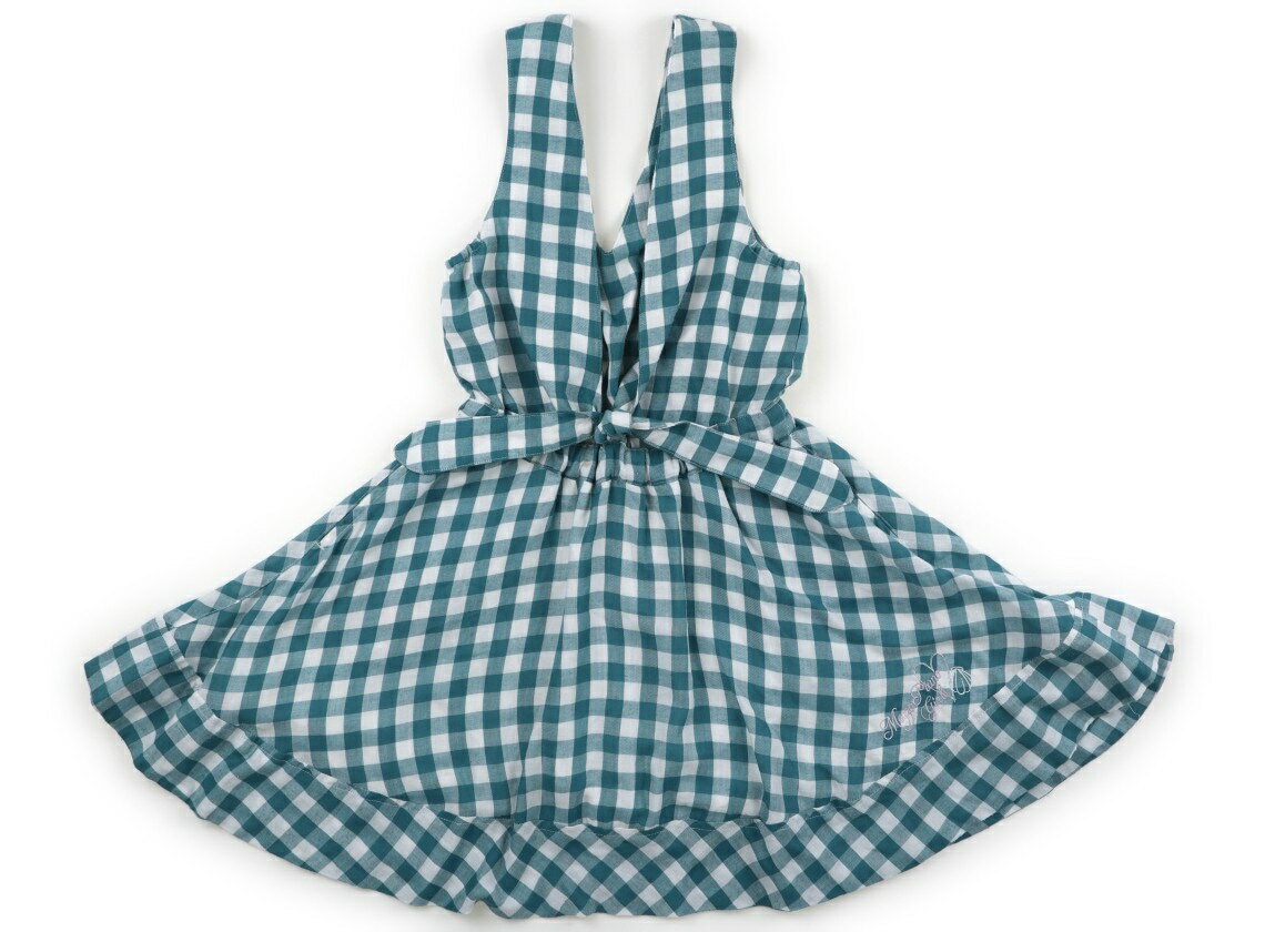 メゾピアノ mezzo piano ジャンパースカート 140 女の子 アクアブルーギンガムチェック 子供服 ベビー..