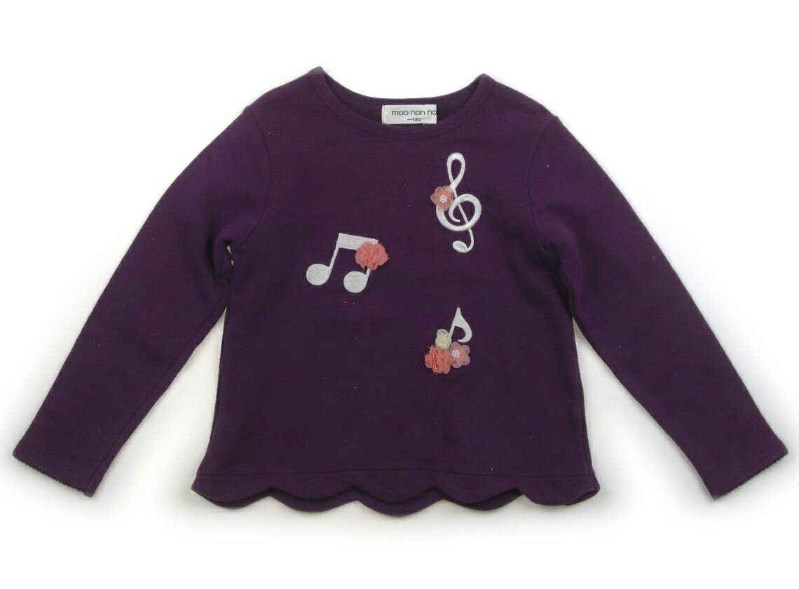 むーのんのん moononnon トレーナー・プルオーバー 120 女の子 レーズン、音符、ピンクのチュール花 子..