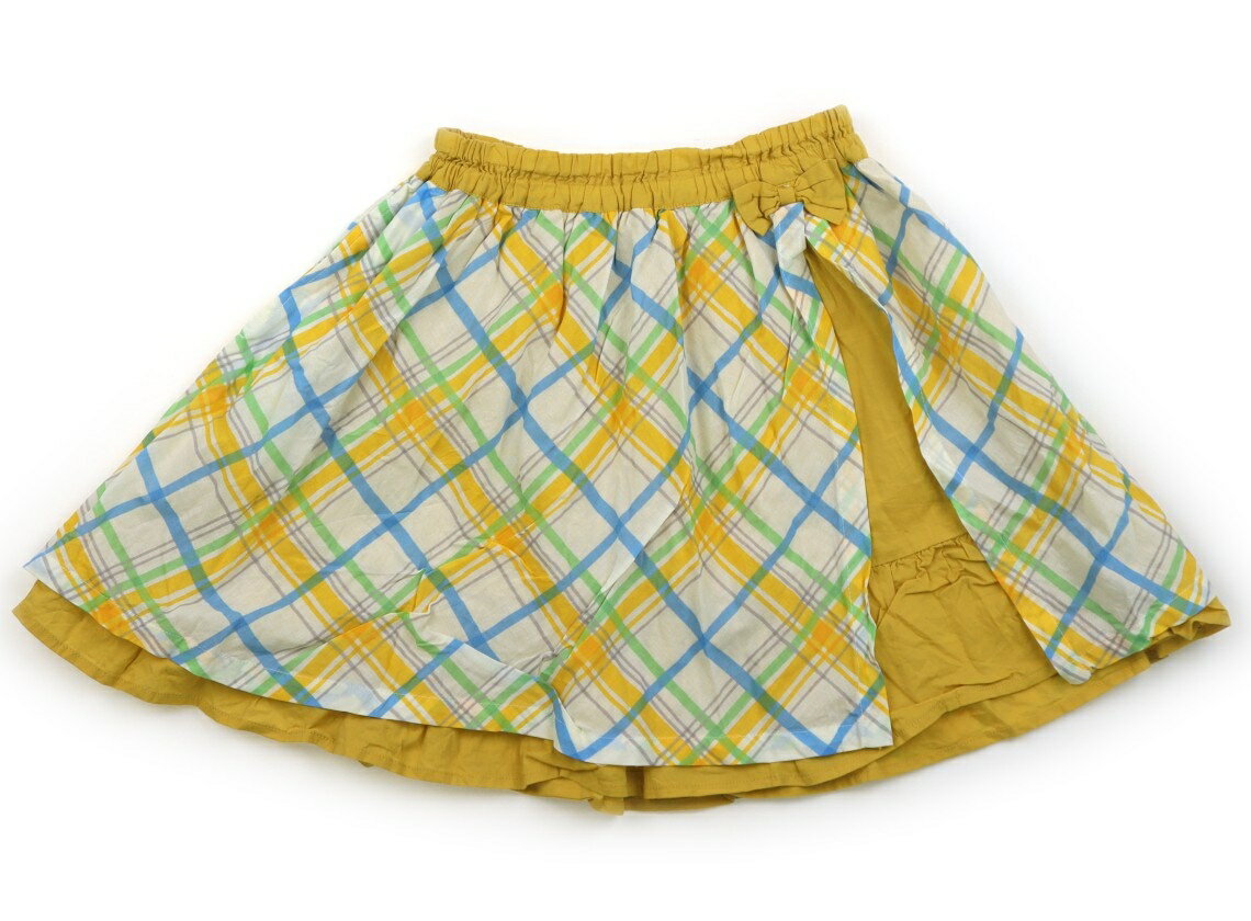 ニットプランナー（KP） Knit Planner(KP) スカート 130 女の子 マスタードイエロー アイボリー ブルー チェック 子供服 ベビー服 キッズ アウトレット ユーズド 【中古】キッズ ベビー マタニティ