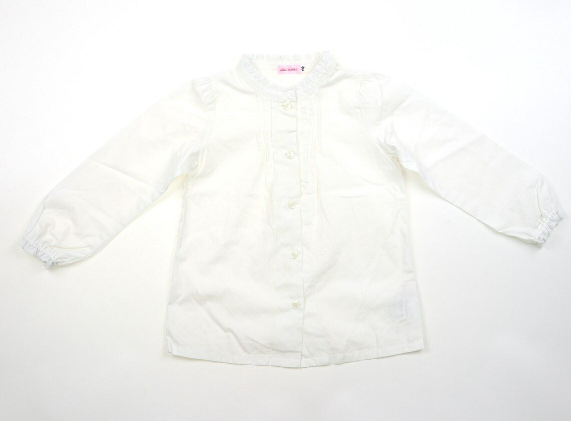 ミキハウス miki HOUSE シャツ・ブラウス 110 女の子 ホワイト、フリル 子供服 ベビー服 キッズ アウトレット ユーズド 【中古】キッズ・ベビー・マタニティ