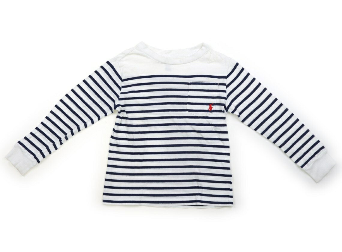 ポロラルフローレン POLO RALPH LAUREN Tシャツ・カットソー 100 男の子 ホワイト・ネイビー・ボーダー 子供服 ベビー服 キッズ アウトレット ユーズド 【中古】キッズ・ベビー・マタニティ