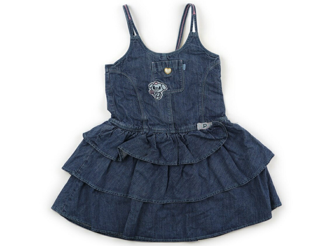 ポンポネット pom ponette ジャンパースカート 130 女の子 ブルー 子供服 ベビー服 キッズ アウトレット ユーズド 【中古】キッズ・ベビー・マタニティ