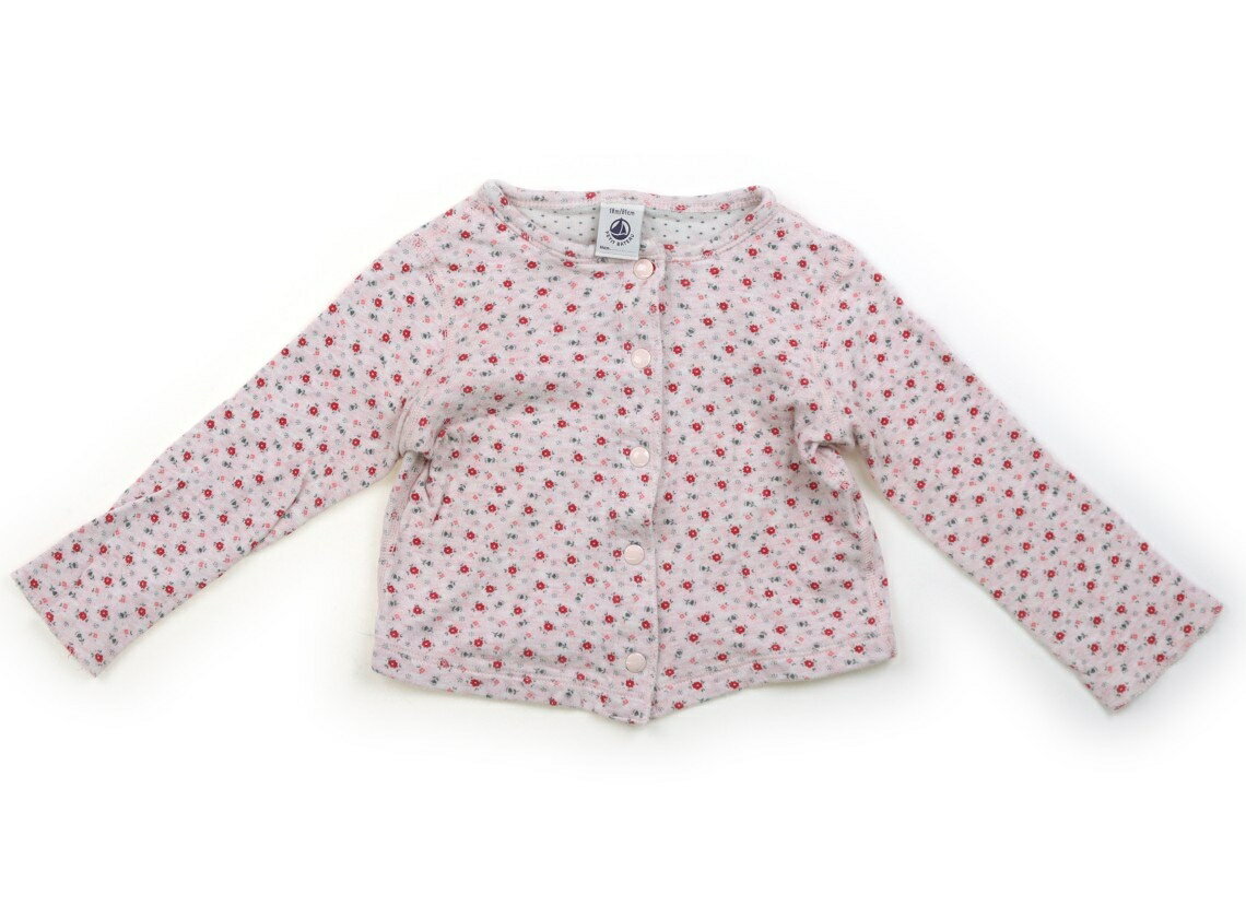 Cardigans - プチバトー PETIT BATEAU カーディガン 80 女の子 ペールピンク、赤、花柄 子供服 ベビー服 キッズ アウトレット ユーズド 【中古】キッズ・ベビー・マタニティ