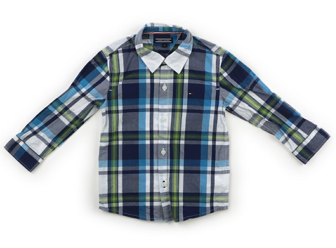 トミーヒルフィガー Tommy Hilfiger シャツ・ブラウス 90 男の子 ブルー、グリーン、イエロー、白、チェック 子供服 ベビー服 キッズ アウトレット ユーズド 【中古】キッズ・ベビー・マタニティ