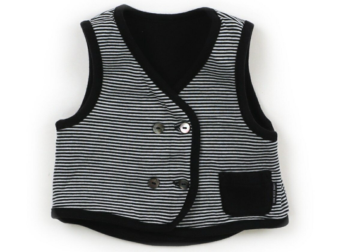 コムサデモード COMME CA DU MODE ベビーベスト 60 男の子 ボーダー、白、黒 子供服 ベビー服 キッズ アウトレット ユーズド 【中古】キッズ・ベビー・マタニティ