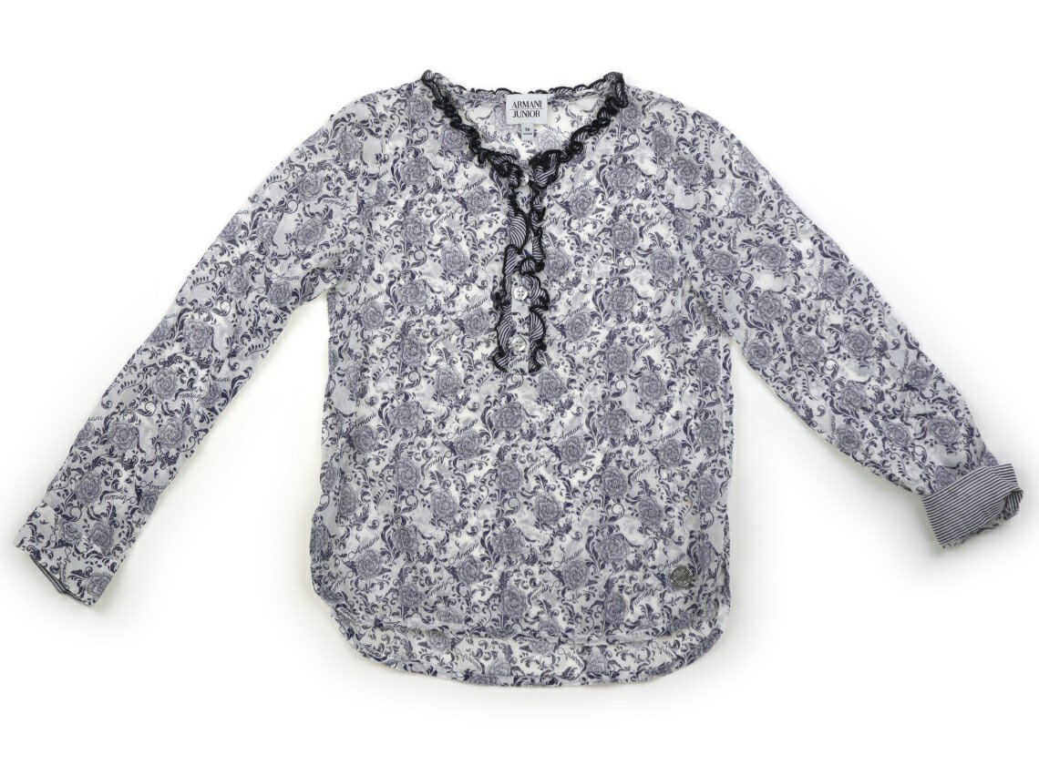 　ブランド 　Armani(アルマーニ) 　カテゴリー 　シャツ・ブラウス 　サイズ 　120サイズ 　色 　ホワイト・ネイビー・総柄 　状態 　★★★ 　記名 　なし 　ジャンル 　Girl 薄手のシアーな生地です。品質タグが切られています。実際のサイズ表記は、124cm。洗いざらし感があります。 ＊【状態】【サイズ】に関しての詳しい説明はこちら