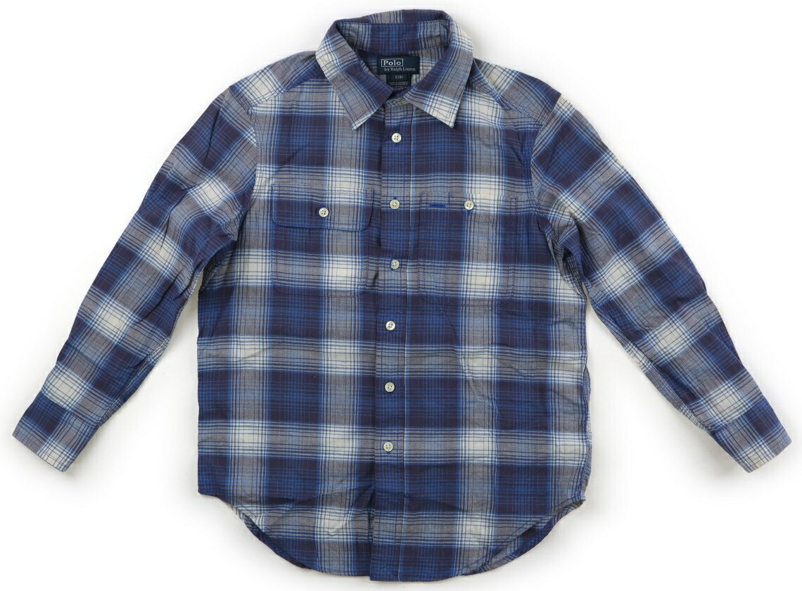 ポロラルフローレン POLO RALPH LAUREN シャツ・ブラウス 140 女の子 ネイビー・ホワイトチェック 子供服 ベビー服 キッズ アウトレット ユーズド 【中古】キッズ・ベビー・マタニティ