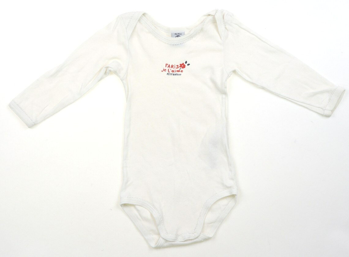 プチバトー PETIT BATEAU ロンパース 80 女の子 白 子供服 ベビー服 キッズ アウトレット ユーズド 【中古】キッズ・ベビー・マタニティ