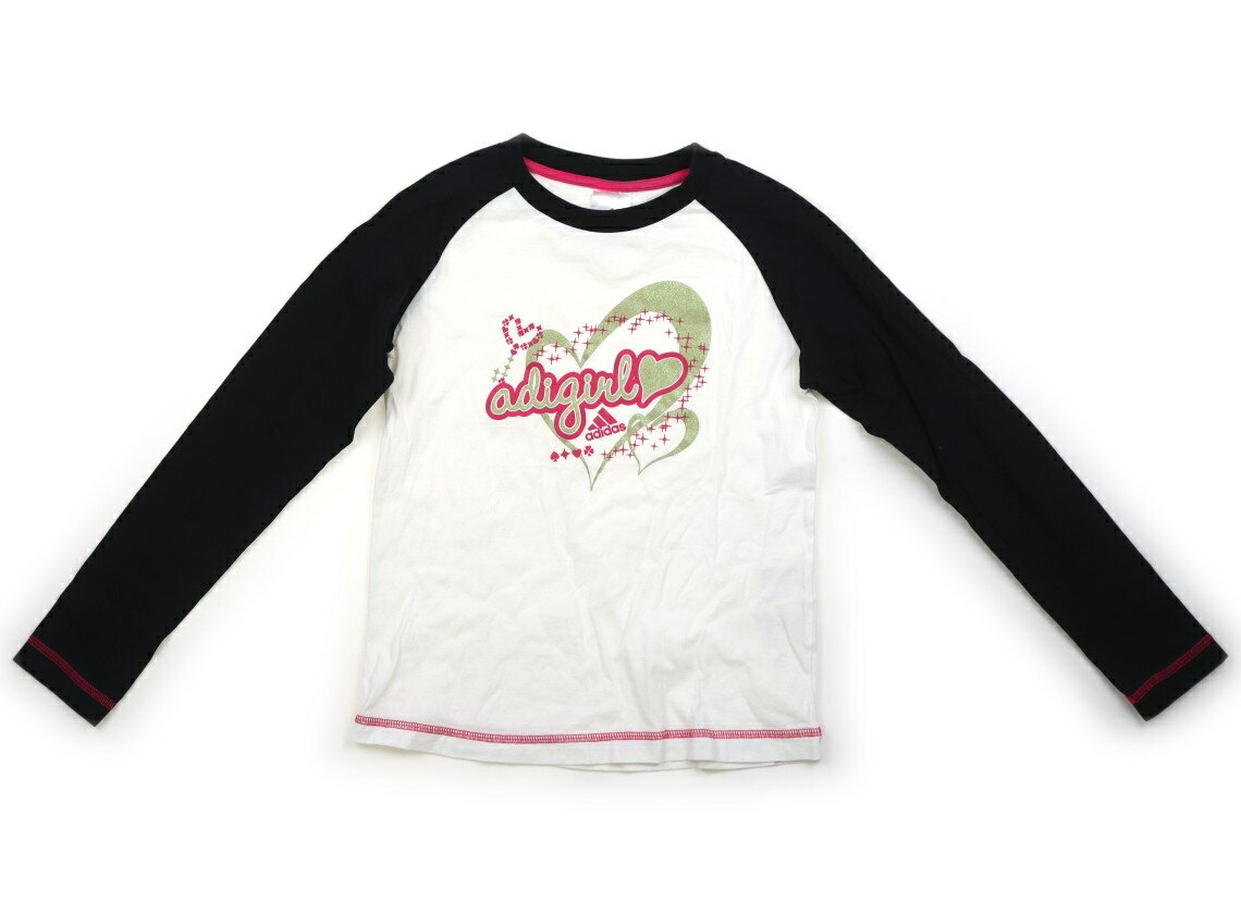 　ブランド 　Adidas(アディダス) 　カテゴリー 　Tシャツ・カットソー 　サイズ 　150サイズ 　色 　ホワイト・ブラック・ハート柄 　状態 　★★★ 　記名 　なし 　ジャンル 　Girl 洗いざらし感がありますが、まだまだお使いいただけそうです。 ＊【状態】【サイズ】に関しての詳しい説明はこちら