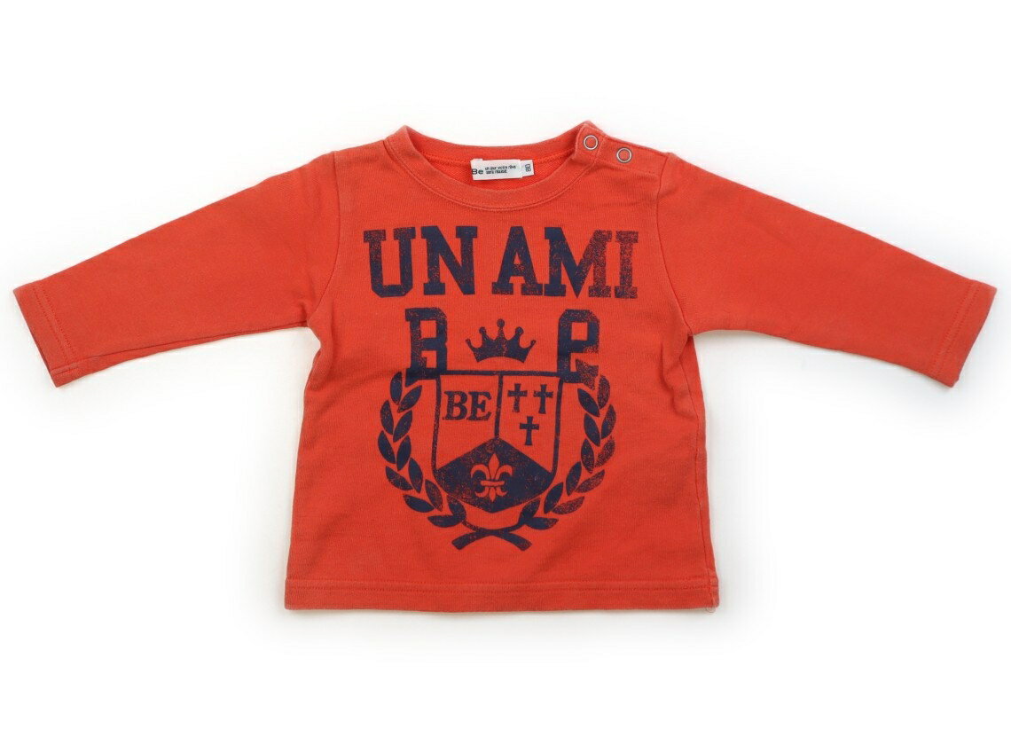 　ブランド 　BeBe(べべ) 　カテゴリー 　Tシャツ・カットソー 　サイズ 　80サイズ 　色 　オレンジ 　状態 　★★（返品不可） 　記名 　なし 　ジャンル 　Boy 袖口に黒ずみ汚れあり。白っぽい色褪せと毛羽立ちがありますが、普段使いにいかがでしょうか。 ＊【状態】【サイズ】に関しての詳しい説明はこちら
