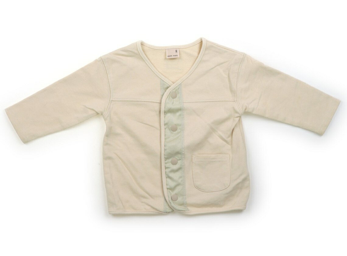 プティマイン petit main カーディガン 80 男の子 ベージュ・薄カーキ 子供服 ベビー服 キッズ アウトレット ユーズド 【中古】キッズ・ベビー・マタニティ
