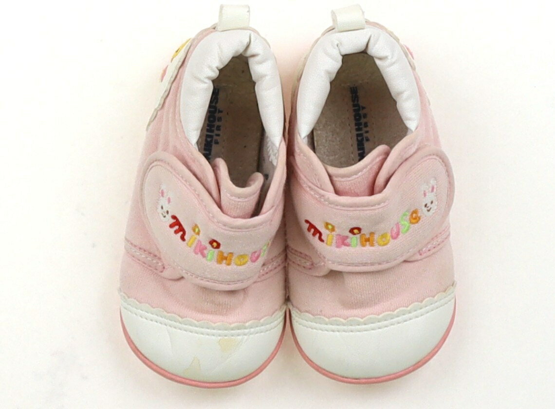 MIKI HOUSE - ミキハウス miki HOUSE スニーカー 靴12cm〜 女の子 ペールピンク、白、ウサギ、ひよこ 子供服 ベビー服 キッズ アウトレット ユーズド 【中古】キッズ・ベビー・マタニティ