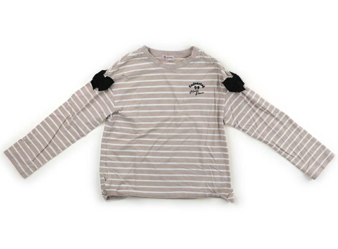メゾピアノ mezzo piano Tシャツ・カットソー 150 女の子 グレージュ・ホワイト 子供服 ベビー服 キッズ アウトレット ユーズド 【中古】キッズ・ベビー・マタニティ